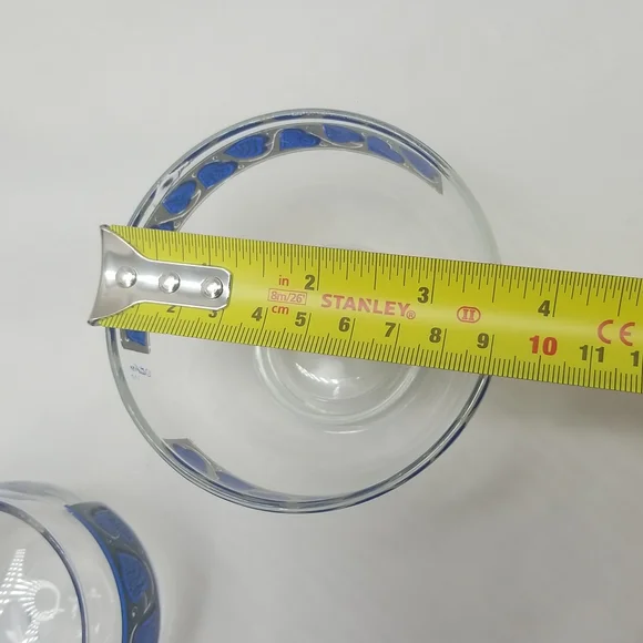 Culver Glass Mid Century Modern Blue Hearts Bar Set - Picture 7 of 16